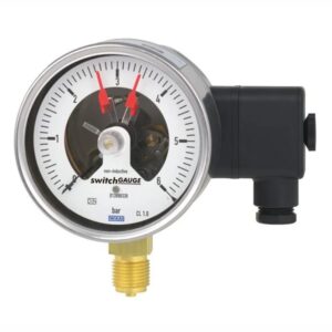 Manômetro com Tubo Bourdon com Contatos Comutação WIKA Modelos PGS21.100 PGS21.160